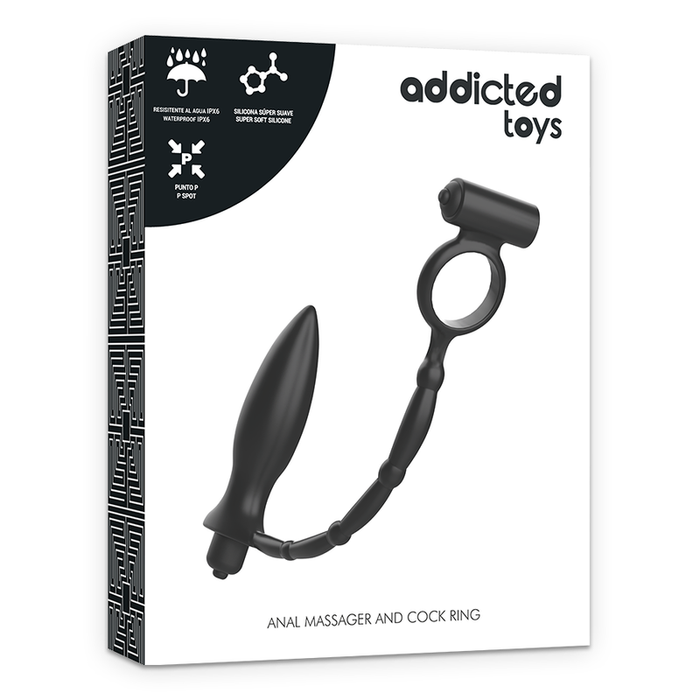 Addicted Toys Plug Anal Vibrante Con Anillo De Pene 13 cm