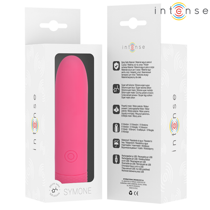 Intense Symone Usb Rechargeable Vibrating Bullet 8 Vibrations Pink 10 X 2.2 Cm