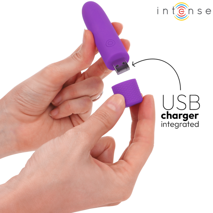 Intense Symone Usb Rechargeable Vibrating Bullet 8 Vibrations Purple 10 X 2.2 Cm