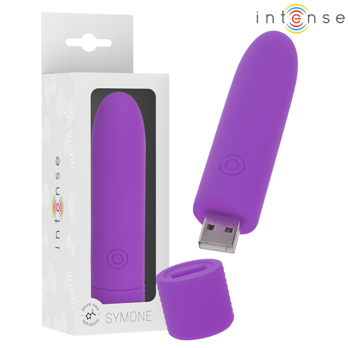 Intense Symone Usb Rechargeable Vibrating Bullet 8 Vibrations Purple 10 X 2.2 Cm