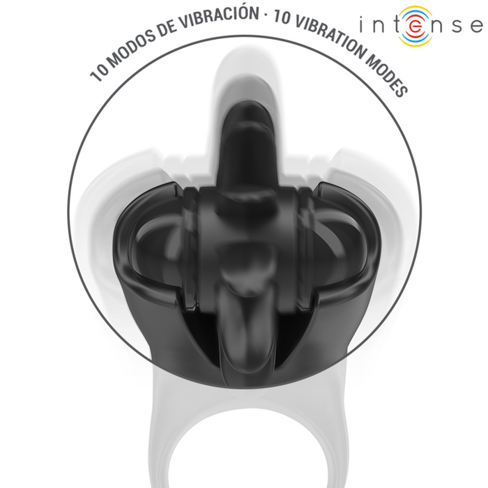 Intense Mabel Vibrating Ring 10 Vibrations With Clitoris Stimulator Black