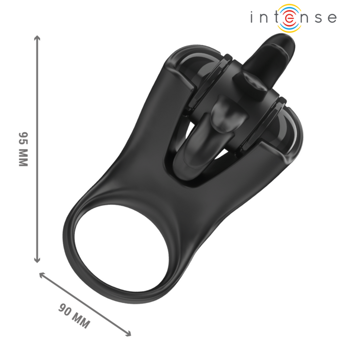 Intense Mabel Vibrating Ring 10 Vibrations With Clitoris Stimulator Black