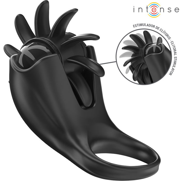 Intense Mabel Vibrating Ring 10 Vibrations With Clitoris Stimulator Black