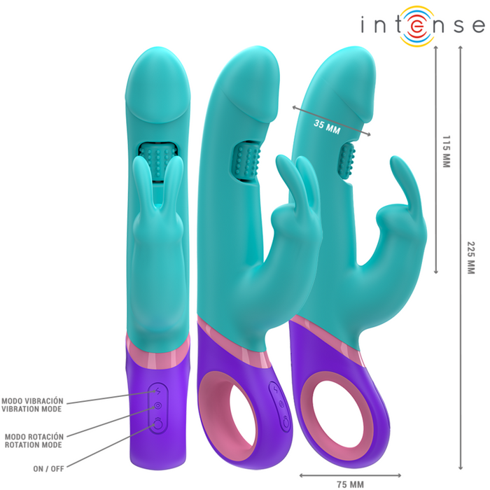 Intense Monica Vibrador Rabbit Con Rotación Punto G Azul