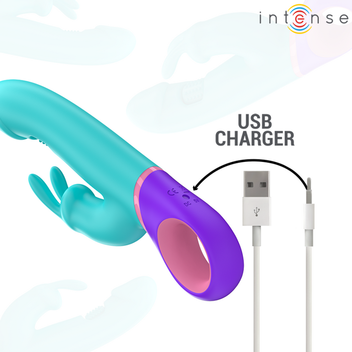 Intense Monica Vibrador Rabbit Con Rotación Punto G Azul