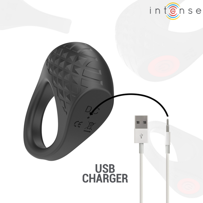 Intense Clover Vibrator Penis Ring 10 Vibrations Black