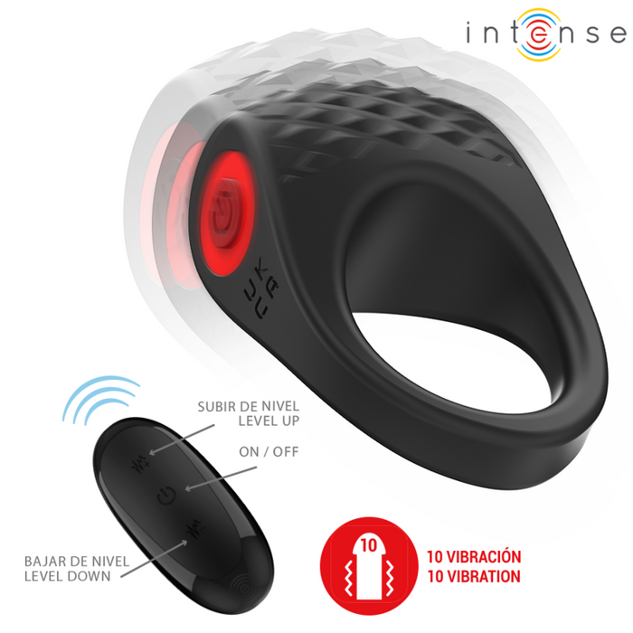 Intense Clover Vibrator Penis Ring 10 Vibrations Black