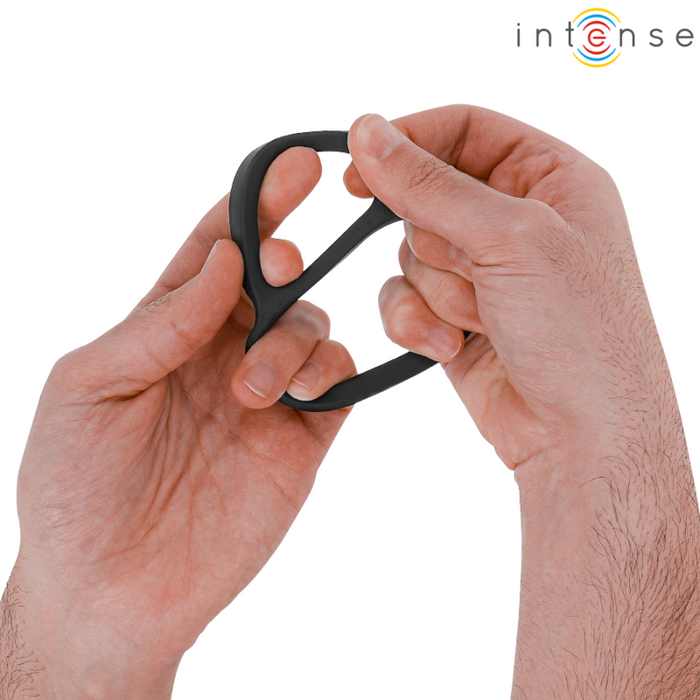 Intense Bobby Double Silicone Penis Ring Black