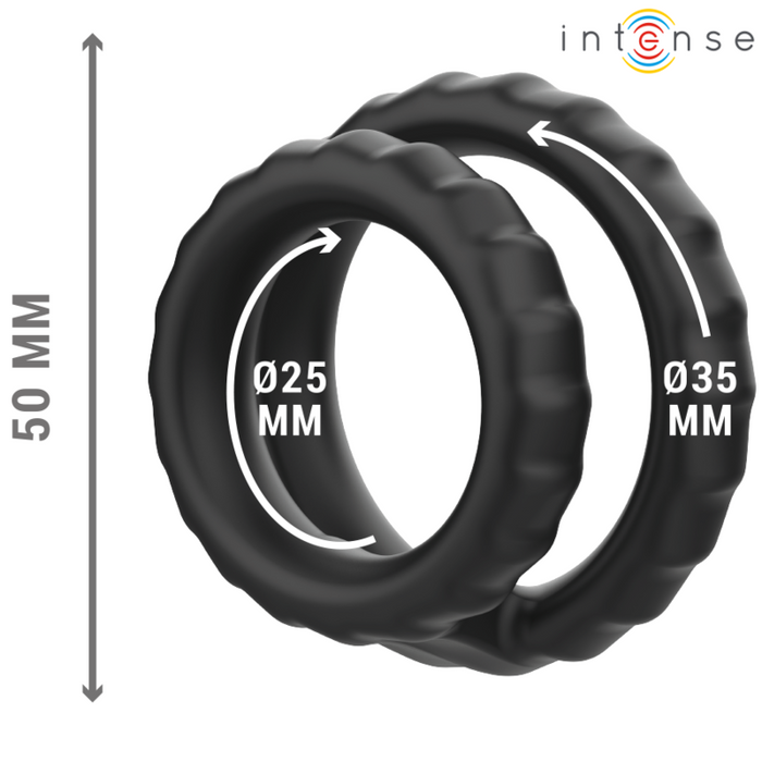 Intense Dewey Double Silicone Penis Ring Black Model 2