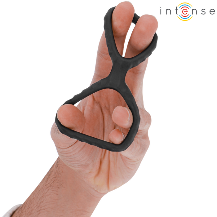 Intense Dewey Double Silicone Penis Ring Black Model 2