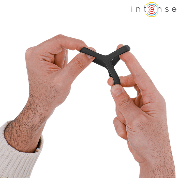 Intense Carson Double Silicone Penis Ring Black Model 4