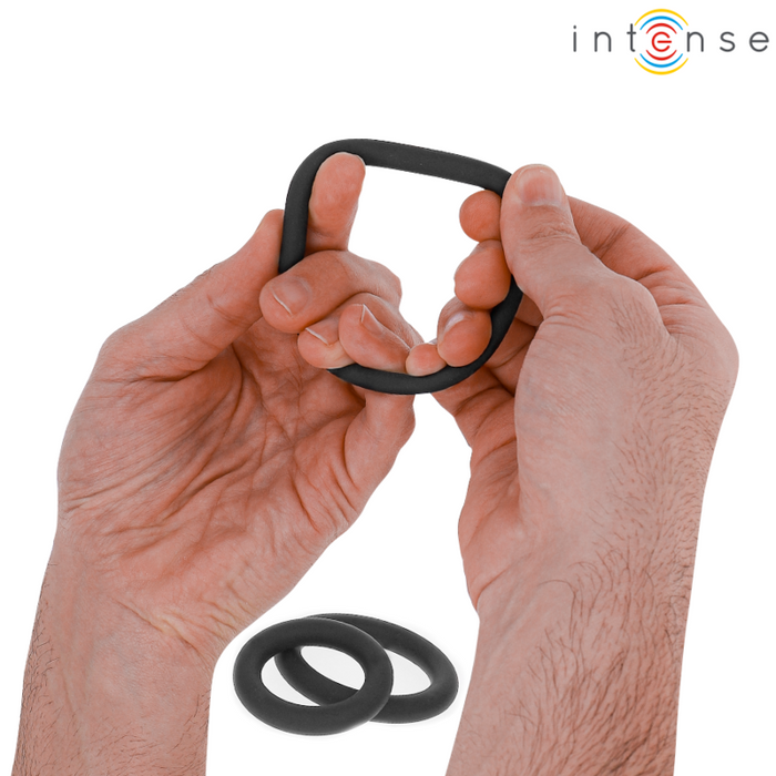 Intense Hugh 3 Basic Silicone Penis Rings Black