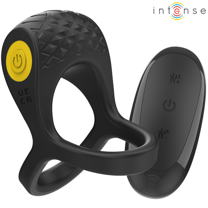 Intense Alex Vibrator Double Penis Ring 10 Vibrations Black