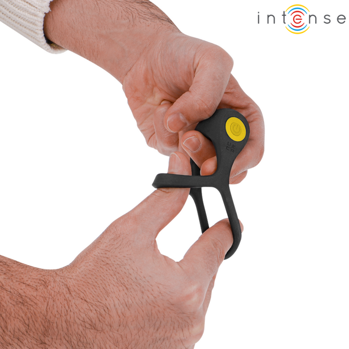 Intense Alex Vibrator Double Penis Ring 10 Vibrations Black