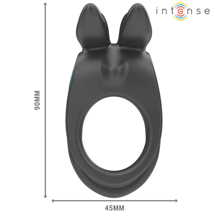 Intense Sam Vibrator Double Penis Ring 10 Vibrations Black