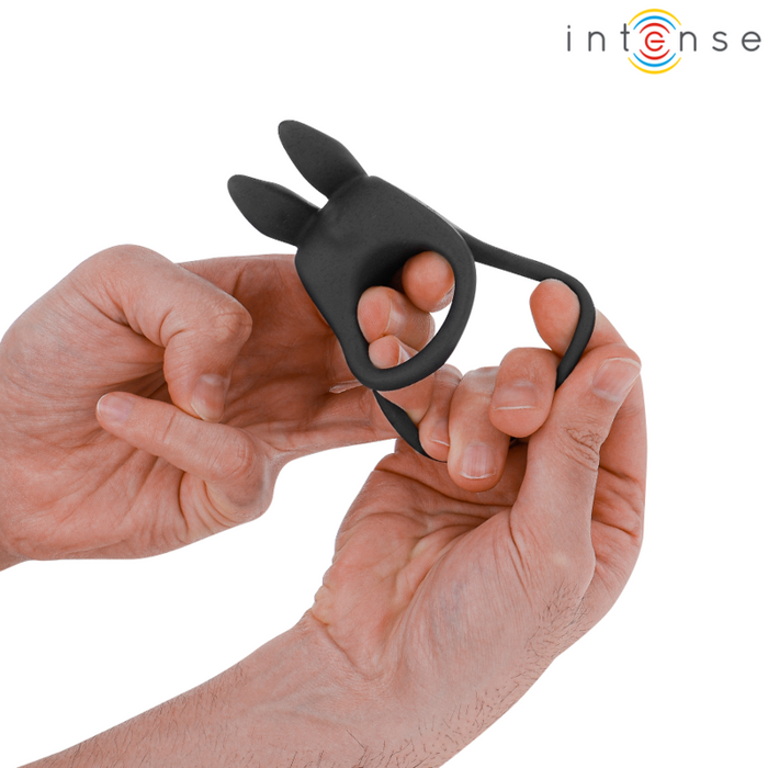 Intense Sam Vibrator Double Penis Ring 10 Vibrations Black