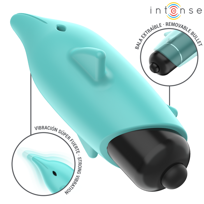 Intense Echo Vibrating Bullet Dolphin Blue 8 X 4.7 Cm