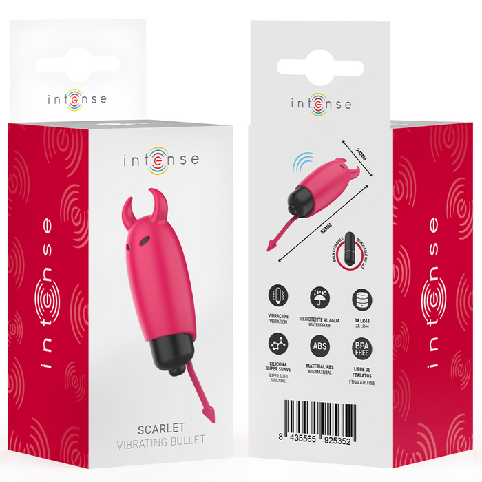 Intense Scarlet Vibrating Bullet Red Demon 9.3 X 2.4 Cm