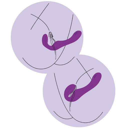 Xocoon Strapless Strap On Vibrador 2 En 1 Con Control Remoto Morado 19.5 Cm