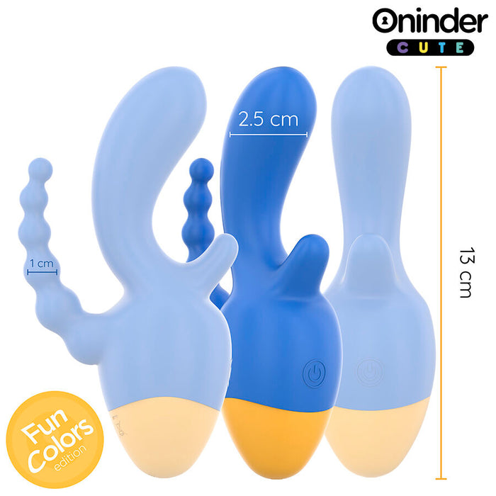 Oninder Cute Love 3 Some Triple Vibrador Con App 13 Cm