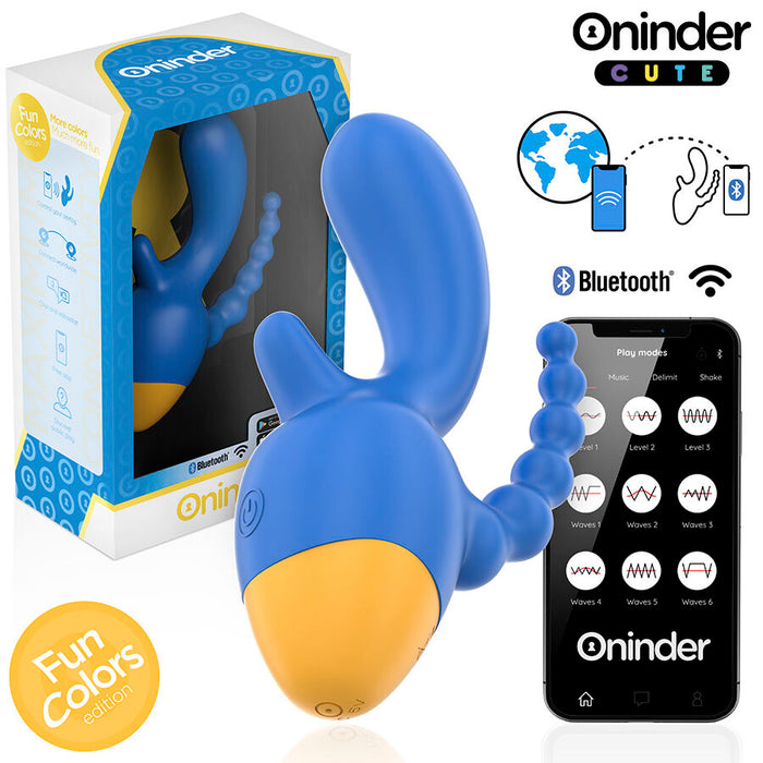 Oninder Cute Love 3 Some Triple Vibrador Con App 13 Cm