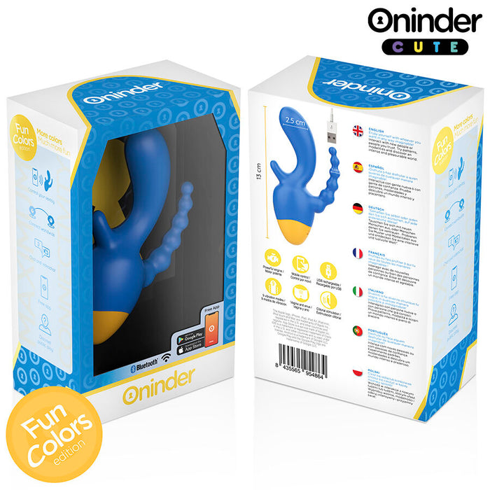 Oninder Cute Love 3 Some Triple Vibrador Con App 13 Cm