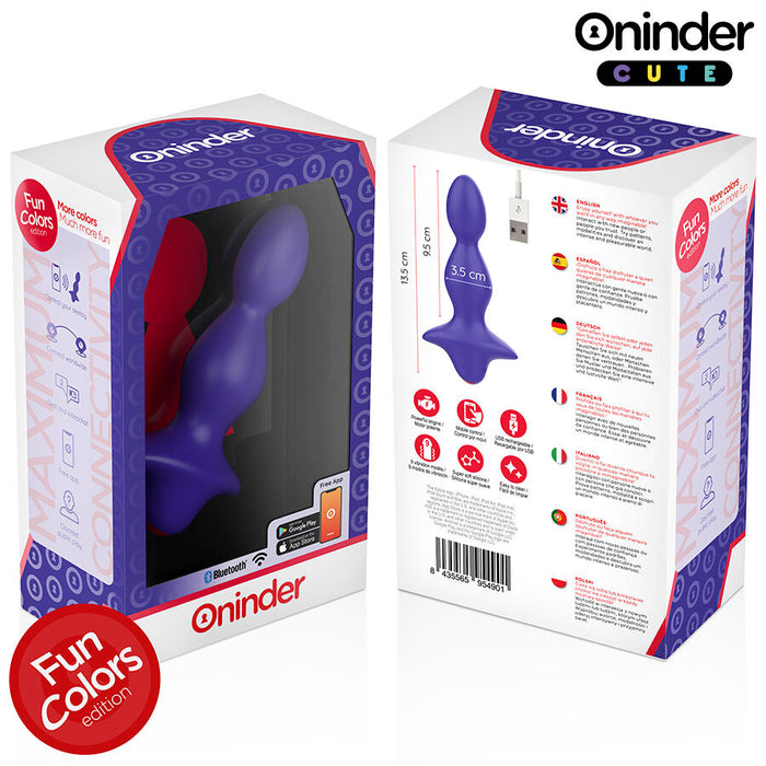 Oninder Cute Love Butt Vibrador Plug Anal Dilatador Con App 13 Cm