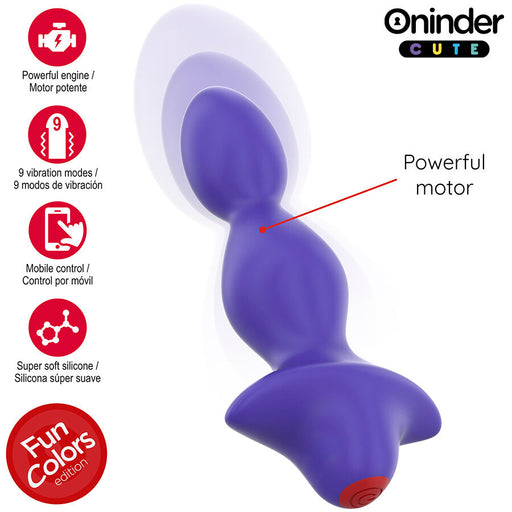 Oninder Cute Love Butt Vibrador Plug Anal Dilatador Con App 13 Cm