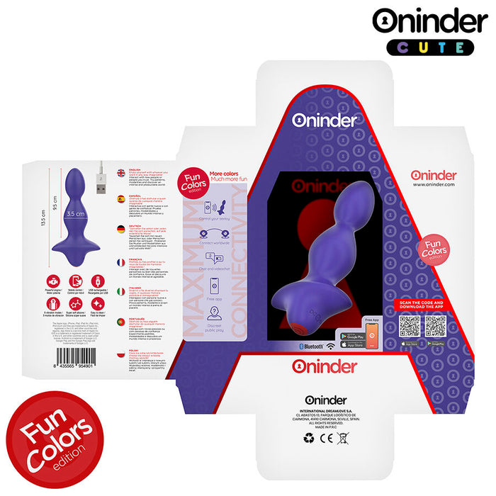 Oninder Cute Love Butt Vibrador Plug Anal Dilatador Con App 13 Cm
