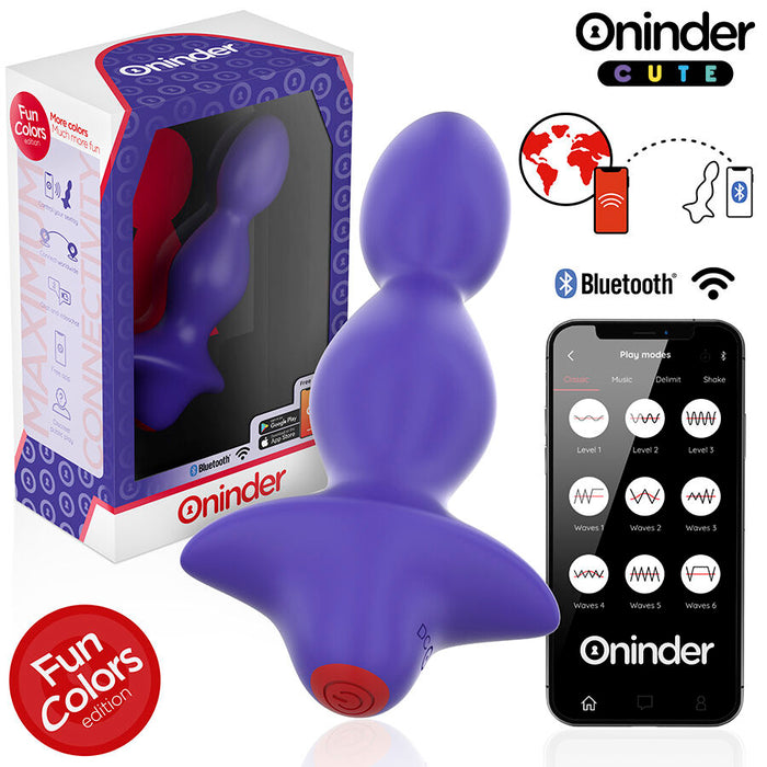 Oninder Cute Love Butt Vibrador Plug Anal Dilatador Con App 13 Cm