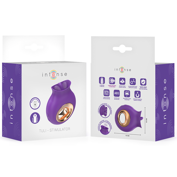 Intense Tuli Clitoris Stimulator 9 Vibrations & 9 Oscillations Purple