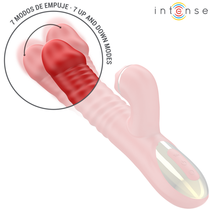 Intense Thalia Vibrador Con Vibración Y Empuje Rojo