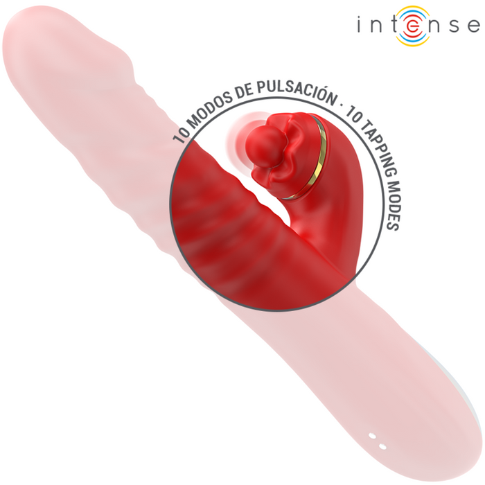 Intense Thalia Vibrador Con Vibración Y Empuje Rojo