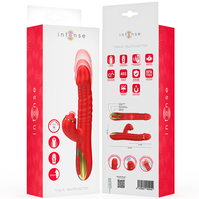 Intense Thalia Vibrador Con Vibración Y Empuje Rojo