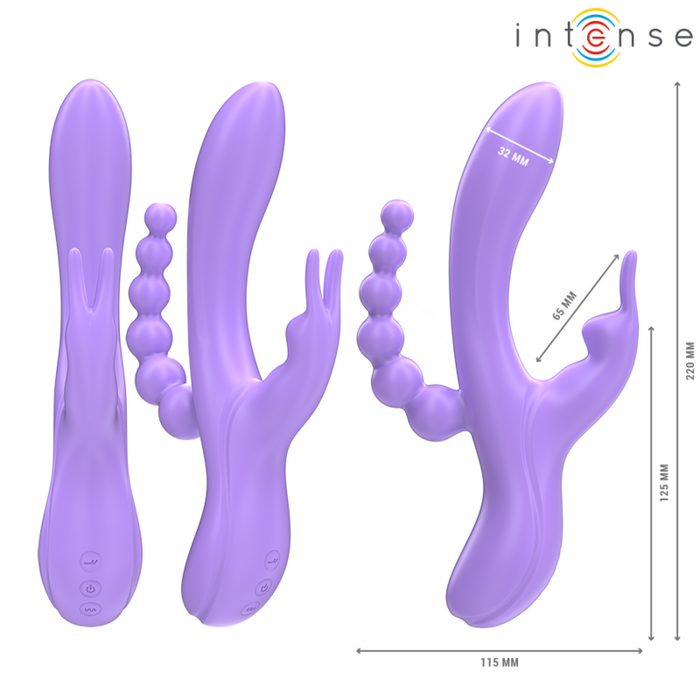 Intense Miko Vibrador Triple Conejito Y Estimulador Anal