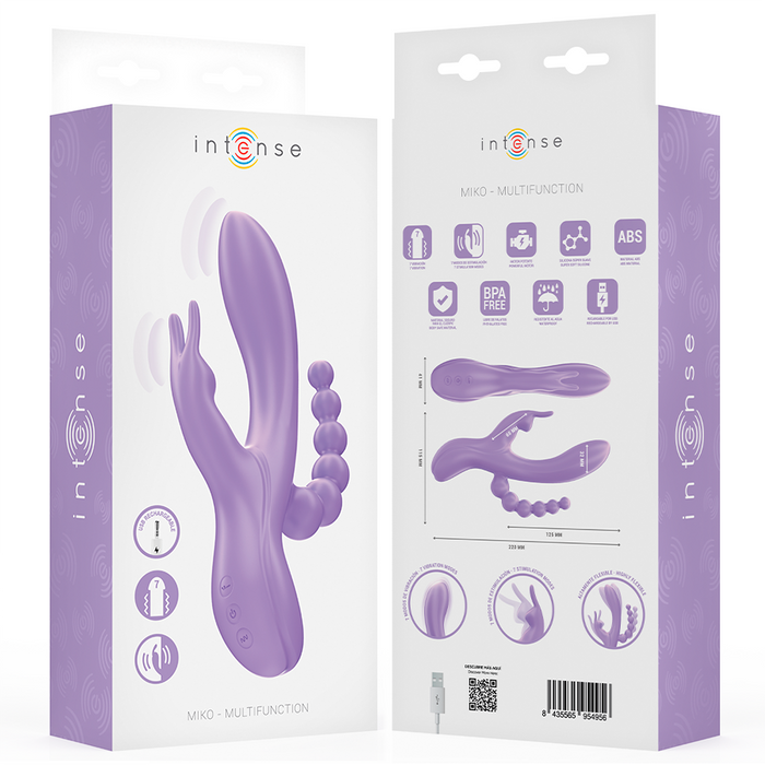 Intense Miko Vibrador Triple Conejito Y Estimulador Anal