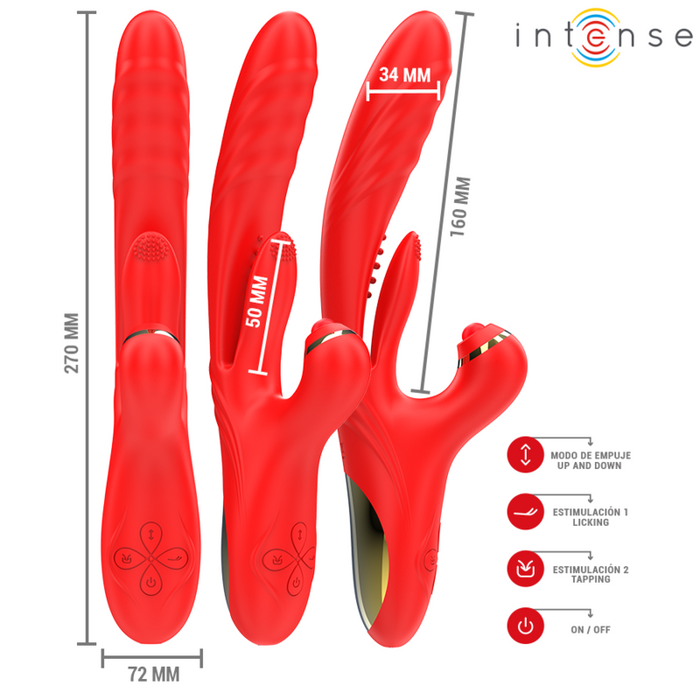 Intense Rosalia Vibrador Multifunción 3 En 1 Rojo