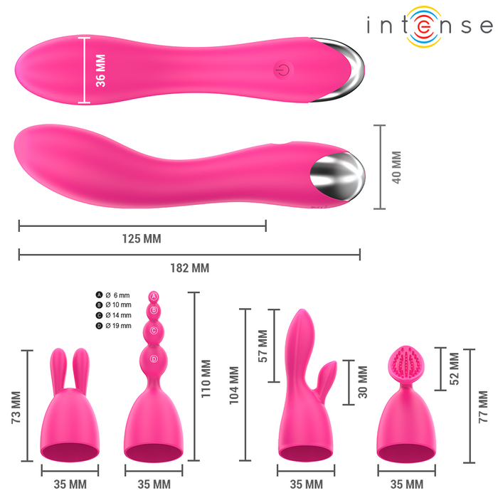 Intense High Tech Cher Vibrador 20 Modos Con 4 Cabezas