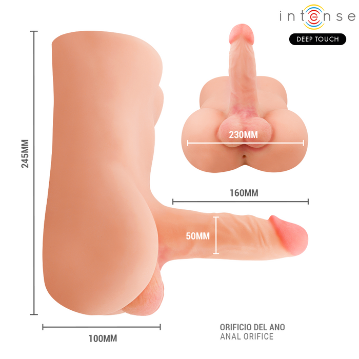 Intense Deep Touch Damien Torso With Realistic Dildo With Pushing And Vibration Remote Control 3.5 Kg