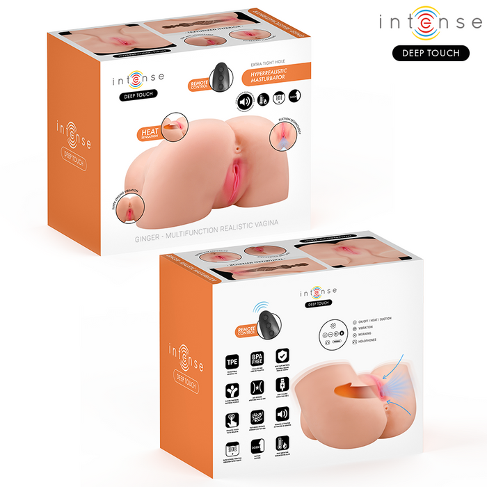 Intense Deep Touch Ginger Vaginal Masturbator With Suction, Heat, Vibration And Voice Effects With Remote Control 5.3 Kg