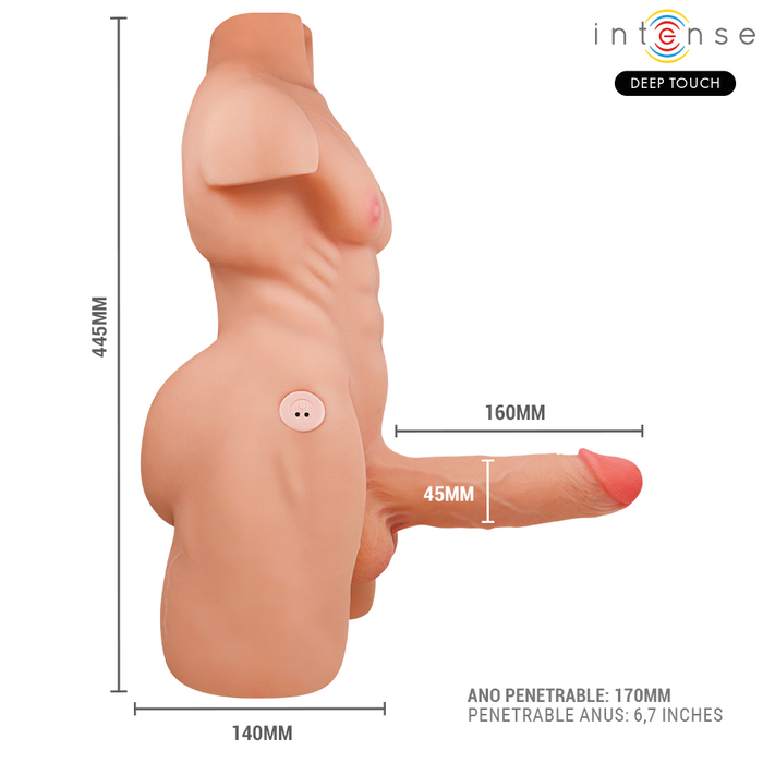 Intense Deep Touch Marty Torso With Anus And Realistic Dildo With Pushing And Vibration, Remote Control, 6.2 Kg