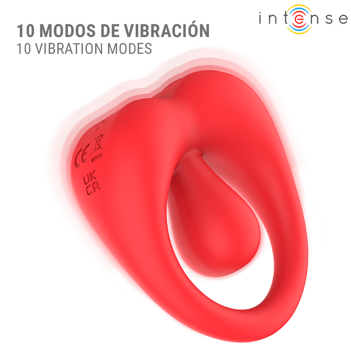 Intense Russell Vibrating Penis Ring With Clitoris Stimulation Red