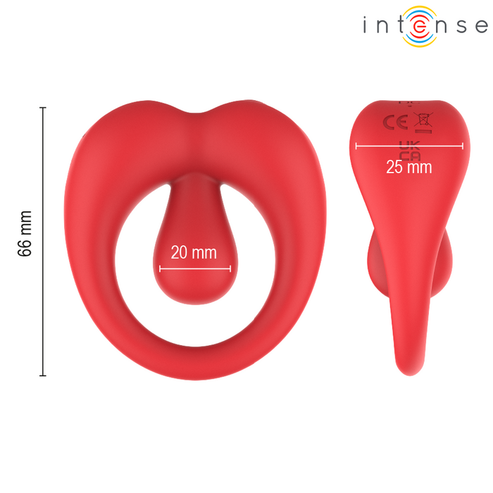 Intense Russell Vibrating Penis Ring With Clitoris Stimulation Red