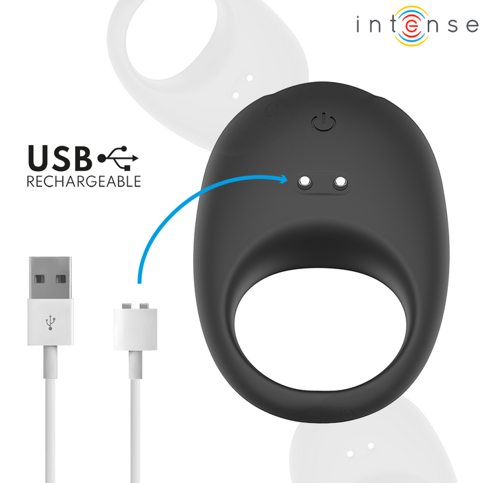 Intense Merlotte Vibrating Penis Ring With Clitoris Stimulation Black