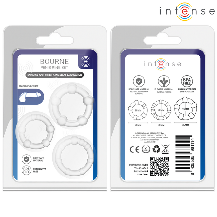 Intense Bourne Set Of 3 Penis Ring