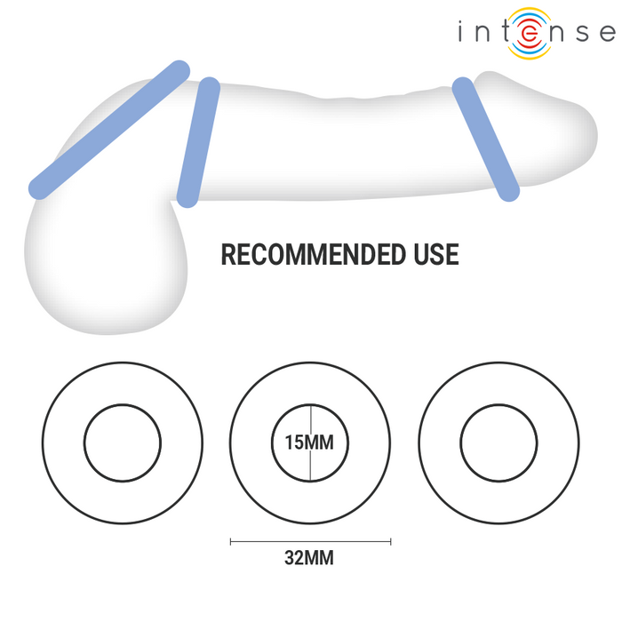 Intense Wick Set Of 3 Penis Rings Various Colors