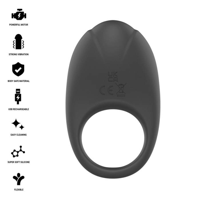 Intense Merlotte Vibrating Penis Ring With Clitoris Stimulation Black