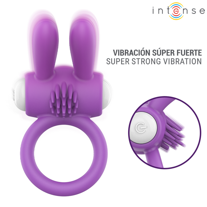Intense Hopps Vibrating Penis Ring With Clitoral Stimulation Purple