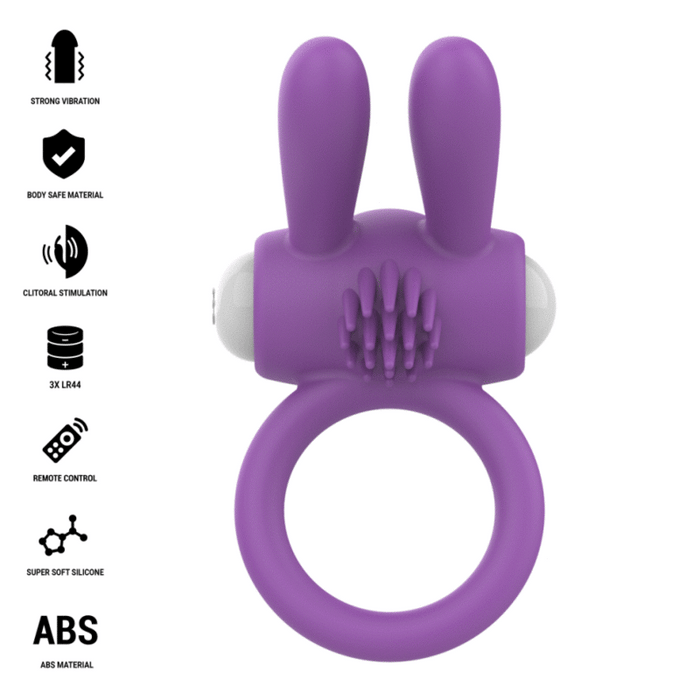 Intense Hopps Vibrating Penis Ring With Clitoral Stimulation Purple
