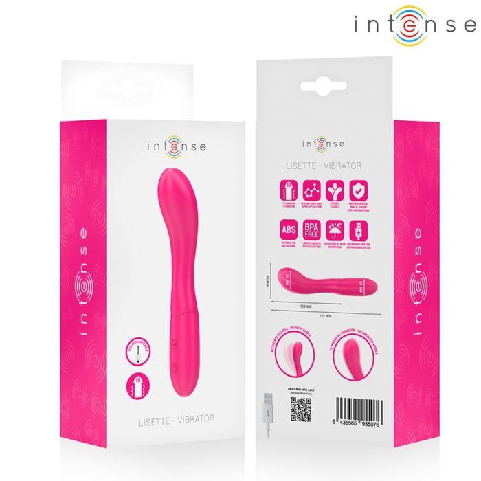Intense Lisette Vibrador Flexible 19 cm Con 10 Vibraciones